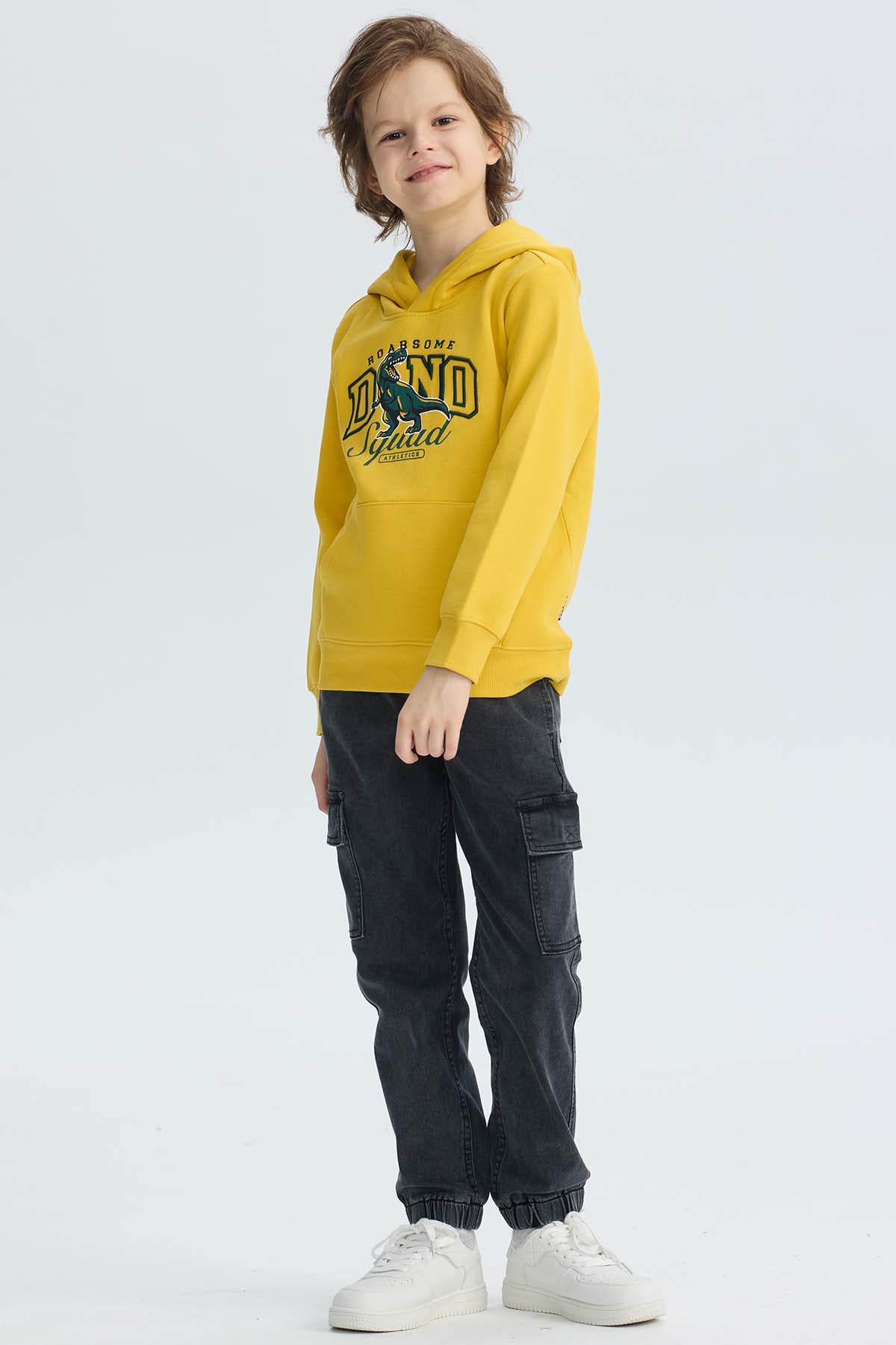 Polerón Niño Básico Print Amarillo