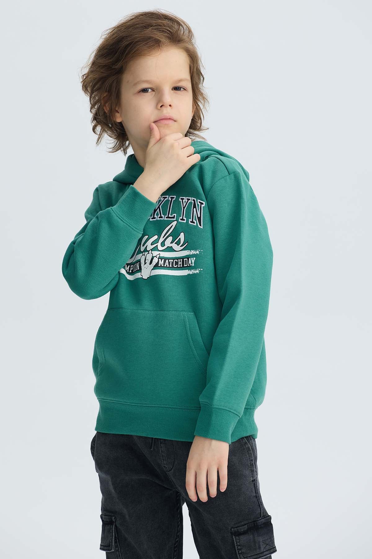 Polerón Niño Básico Print Verde