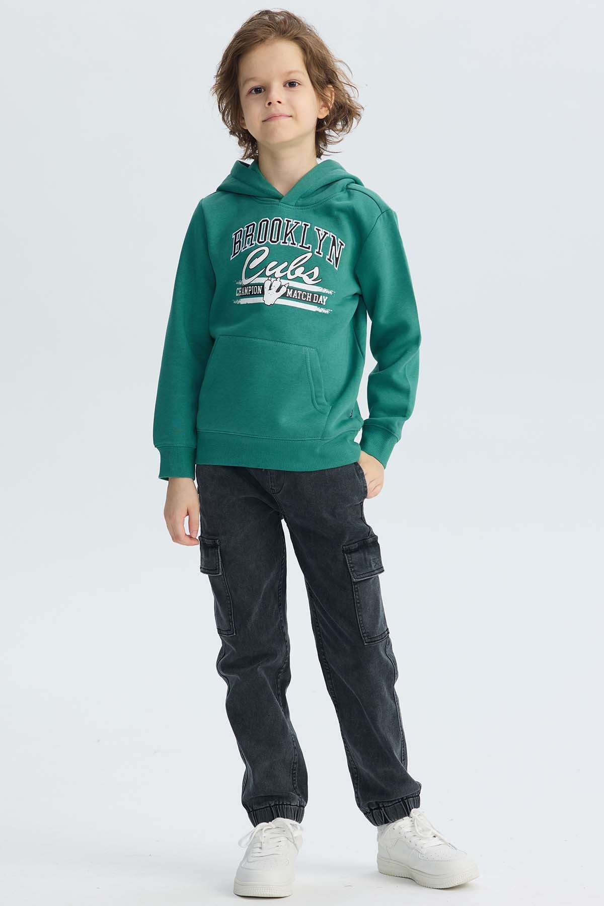 Polerón Niño Básico Print Verde
