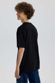 Polera Niño Con Print Negro
