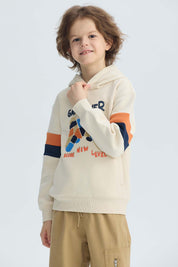 Polerón Niño Print Posicional Crudo