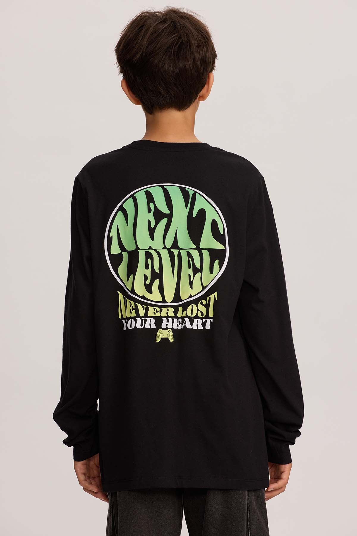 Polera Niño Print Negro