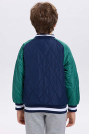 Chaqueta niño bomber azul oscuro con bordado