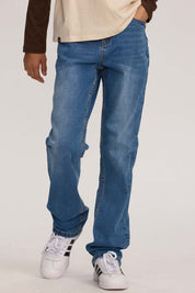 Jeans niño básico Azul en mezclilla elástica