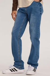Jeans niño básico Azul en mezclilla elástica