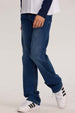 Jeans azul oscuro liso para niño