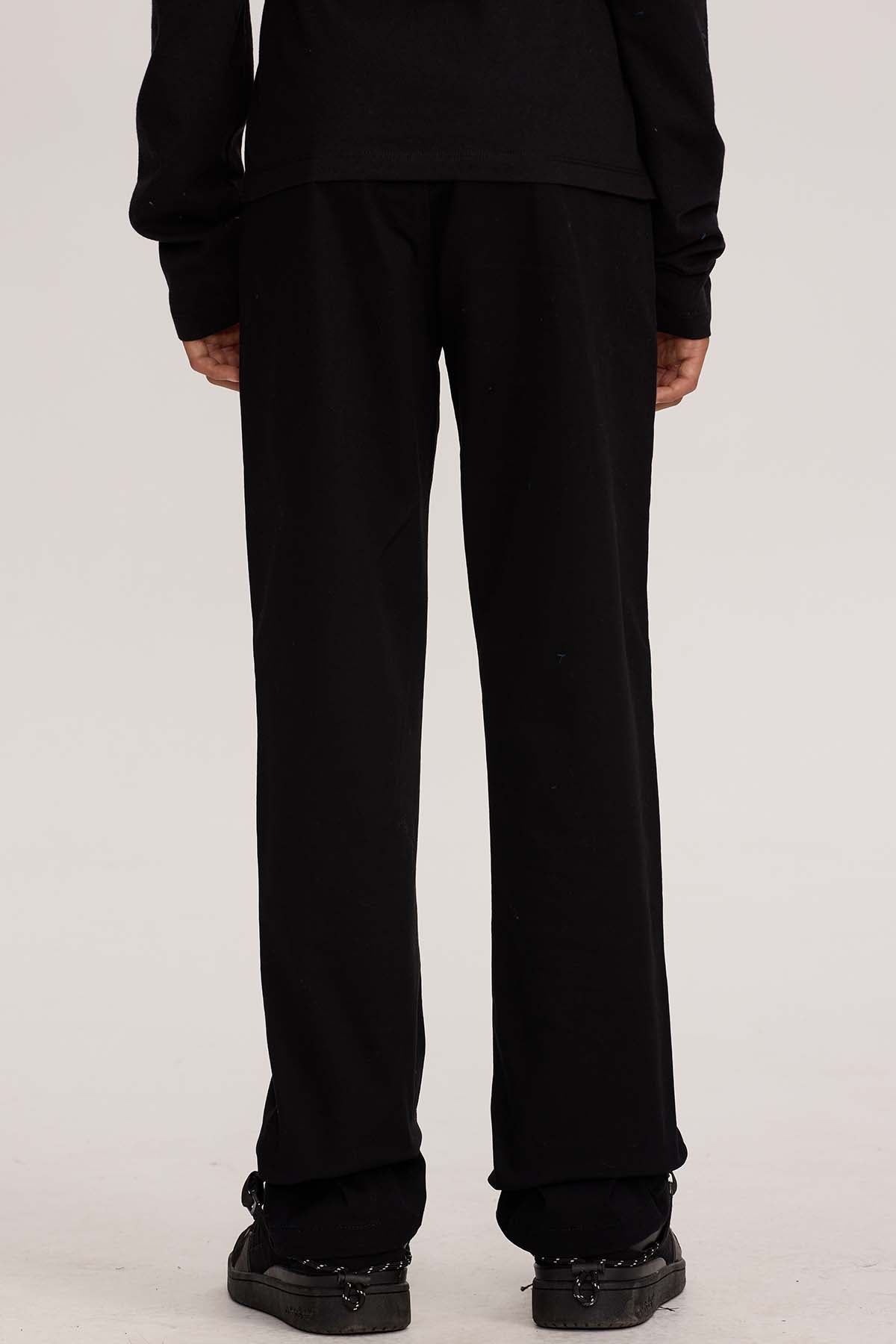 Pantalón negro niño básico gabardina liso
