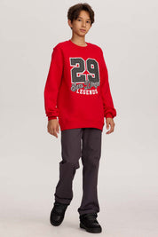 Polerón Niño Básico Print Rojo
