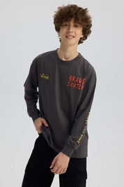 Polera niño print marengo con diseño estampado