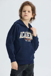 Polerón Niño Básico Print Azul Oscuro