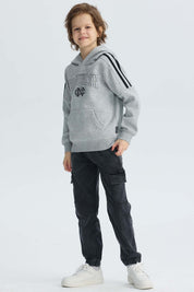 Polerón Niño Básico Print Gris Melange