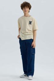 Polera Niño Cuello Bordado Crudo