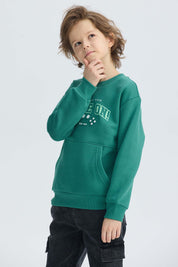 Polerón Niño Cerrado Con Relieve Verde