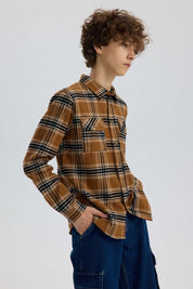 Camisa Niño Cuadrillé Camel