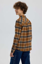 Camisa Niño Cuadrillé Camel