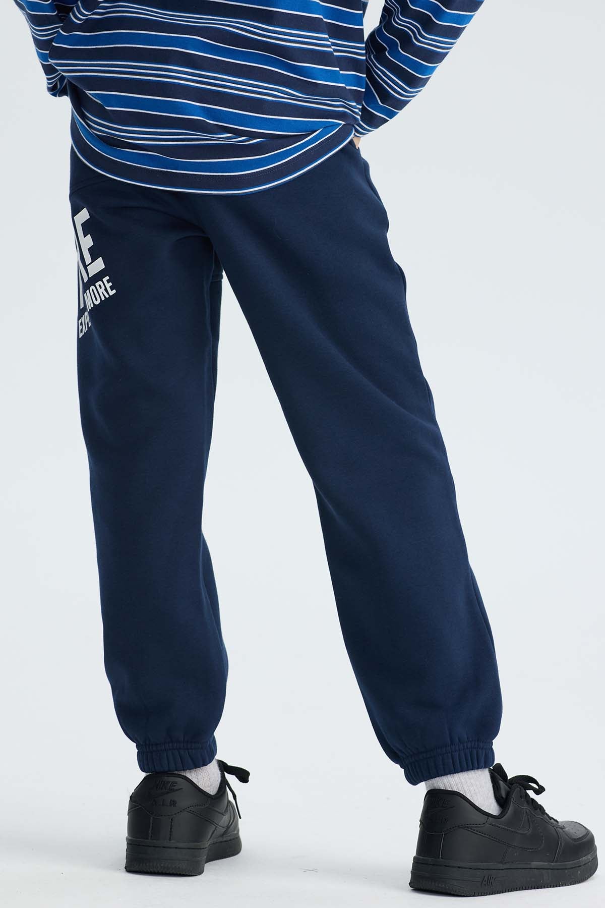 Pantalón Buzo Niño Print Azul Oscuro