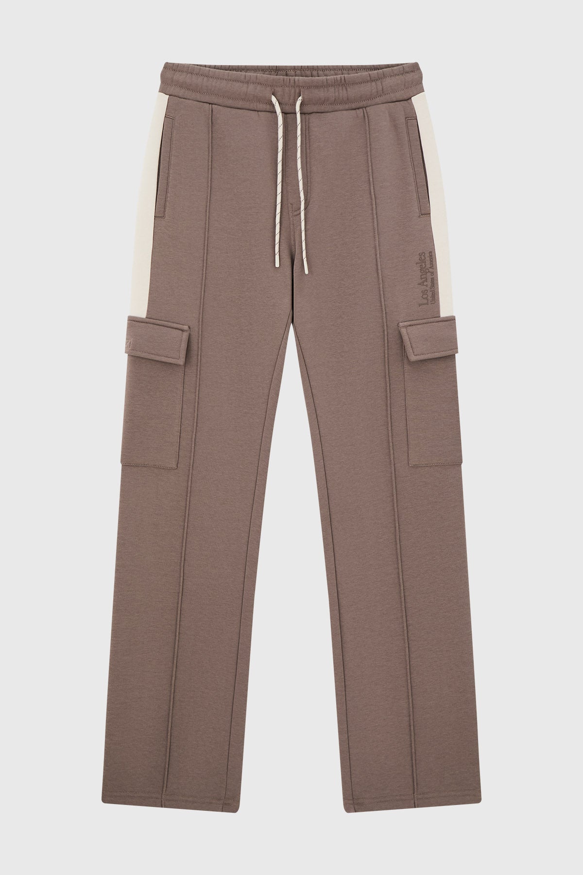 Pantalón Buzo Niño Calce Recto Con Cortes Café