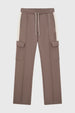 Pantalón Buzo Niño Calce Recto Con Cortes Café