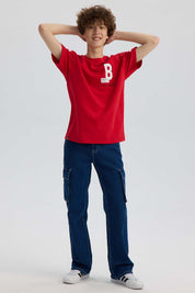 Polera Niño College Rojo