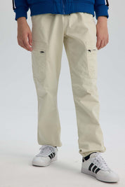 Pantalón Niño Gabardina Cargo Crudo