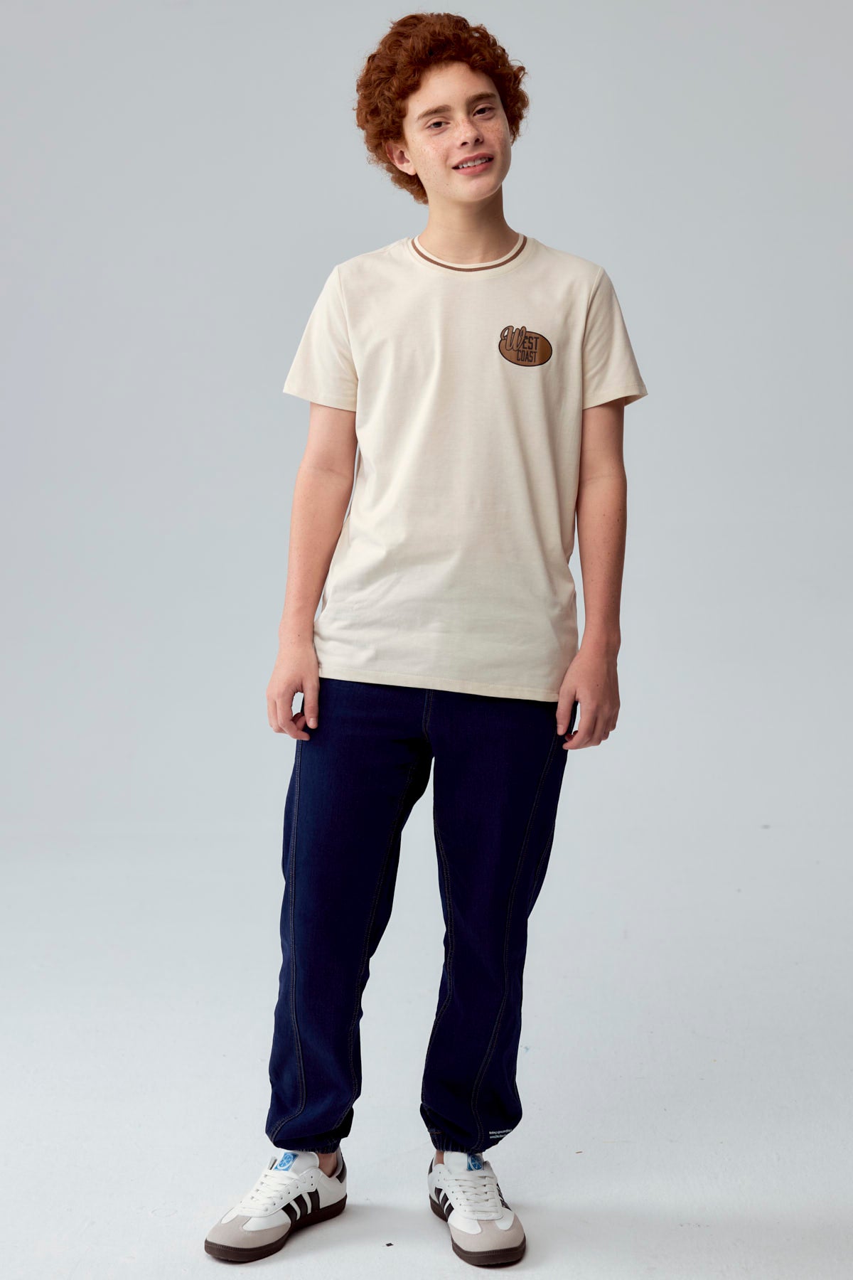 Polera Niño Cuello Bicolor Crudo