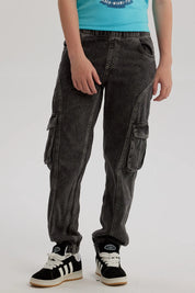Jeans Niño Jogger Cargo Negro