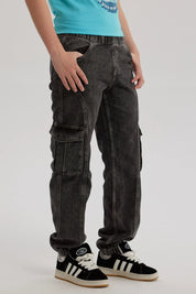 Jeans Niño Jogger Cargo Negro