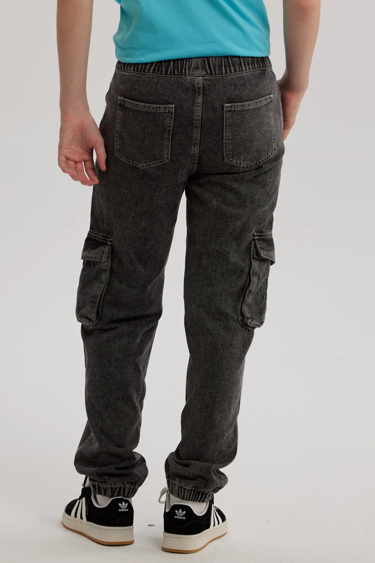 Jeans Niño Jogger Cargo Negro