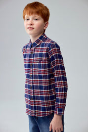 Camisa Niño Cuadrillé Azul