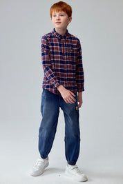 Camisa Niño Cuadrillé Azul