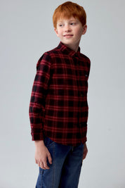 Camisa Niño Cuadrillé Burdeo