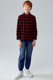 Camisa Niño Cuadrillé Burdeo