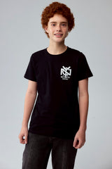 Polera Niño Print Negro