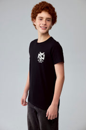 Polera Niño Print Negro