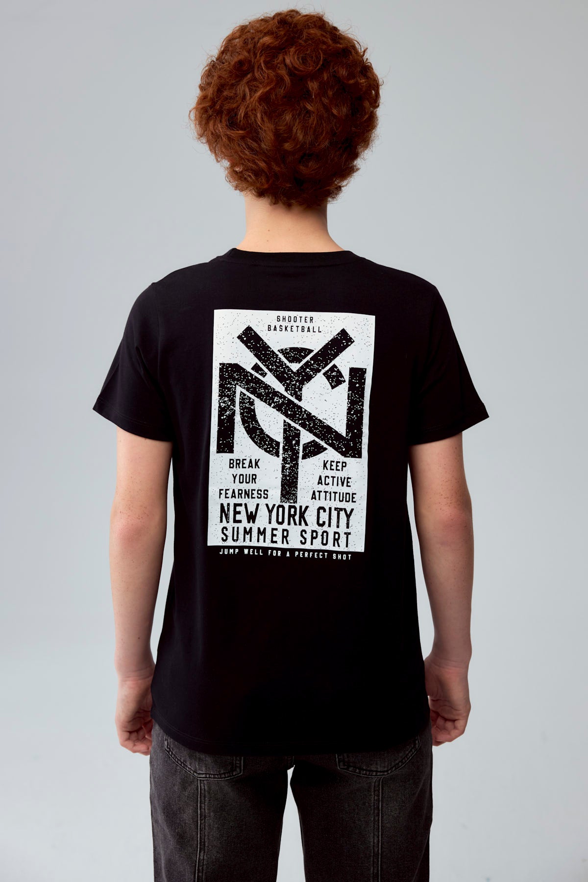 Polera Niño Print Negro