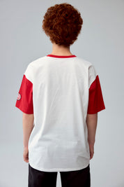 Polera Niño College Teen Rojo con mangas y cuello rojos estampado Los Angeles Exercise