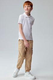 Polera Niño Pique Básica Blanco