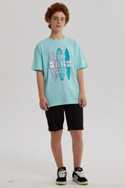 Polera Niño Print Posicional Aqua