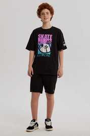 Polera Niño Print Posicional Negro