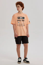 Polera Niño Print Posicional Coral