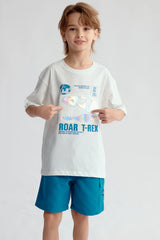 Polera Niño Print 3D Crudo