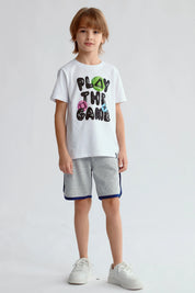 Bermuda Niño Print Gris Melange