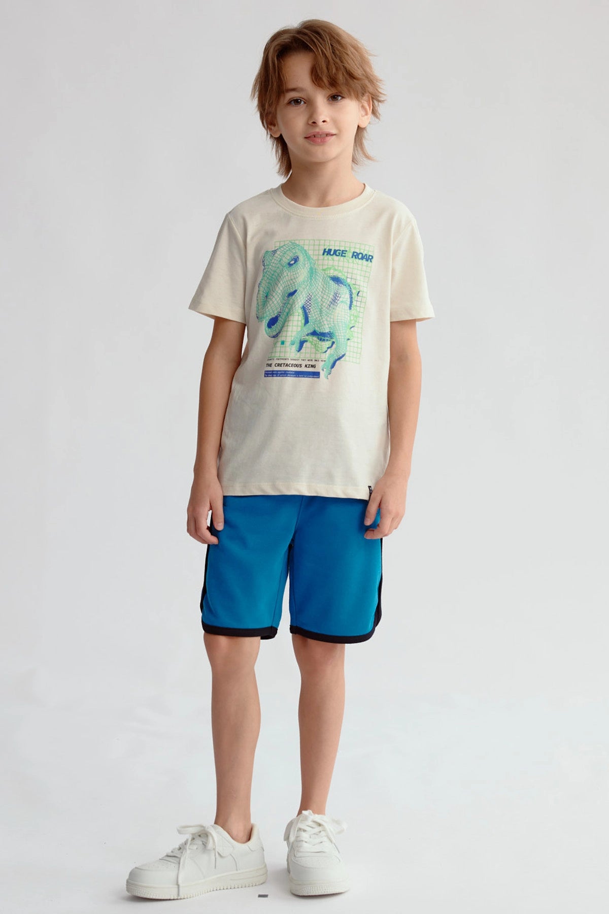 Bermuda Niño Print Azul Petroleo