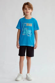 Polera Niño Puff Print Azulino