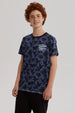 Polera Niño Full Print Y Estampado Azul