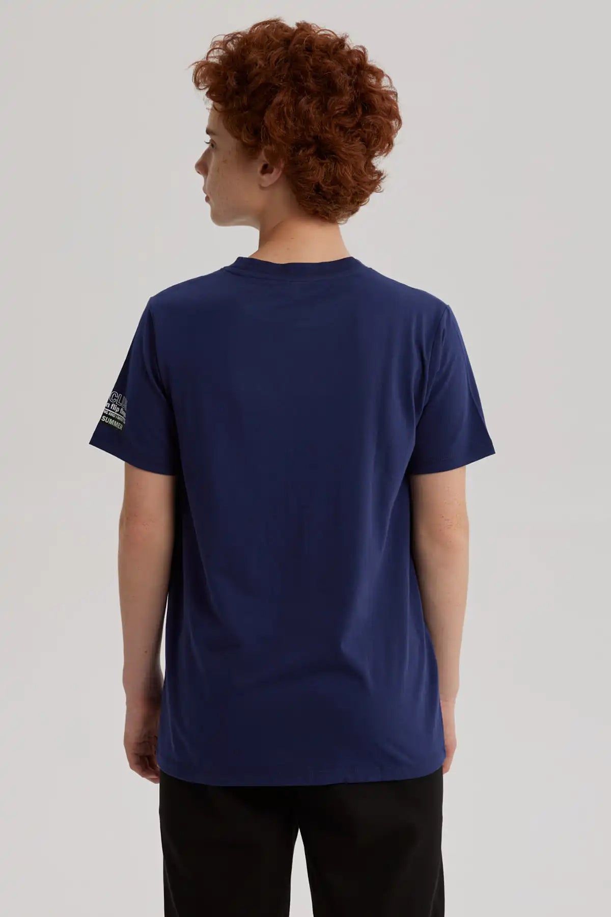 Polera Niño Print Posicional Azul Oscuro