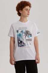 Polera Niño Print Posicional Blanco