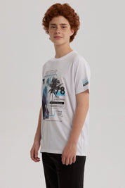 Polera Niño Print Posicional Blanco