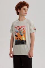Polera Niño Print Posicional Gris