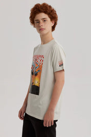 Polera Niño Print Posicional Gris